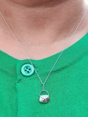 Tiffany & Co Platinum 950 Diamond Purse Charm Pendant Necklace